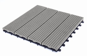 60 x 60 cm Klick-BPC-Terrassenfliese Vivadeck Grau mit integrierten Stecksystem (Mindestbestellmenge: 1 Paket / 2 St. = 0,72 qm / Stückpreis: 13,25 €)