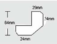 64 x 64 mm Eckleiste "Accoya" RAL 7040 grau...