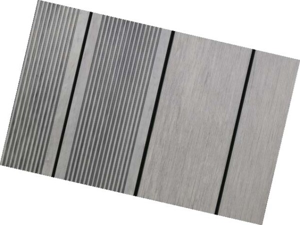 20 x 146 mm VIVADECK® WPC Vintage-Terrassendielen, Grau-Massiv-Profil, Kombi-Profil eins. Gebürstet / eins. Fein gerillt, mit seitlicher Clip-Nut für VD022 & T3601, Längen: 295 cm (Eingabe bei Bestellung / Menge = Lfm.)